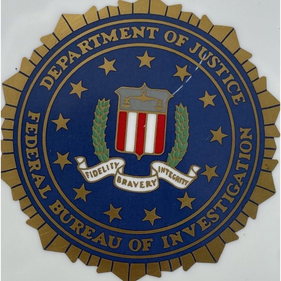 12" Vintage Lenox Decor Porcelain Charger DOJ FBI Justice Bureau Investigation - Picture 5 of 13